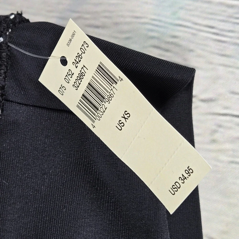 Aerie Black Ruffle‎ Triangle Bikini Swim Top Small XS Adjustable Straps